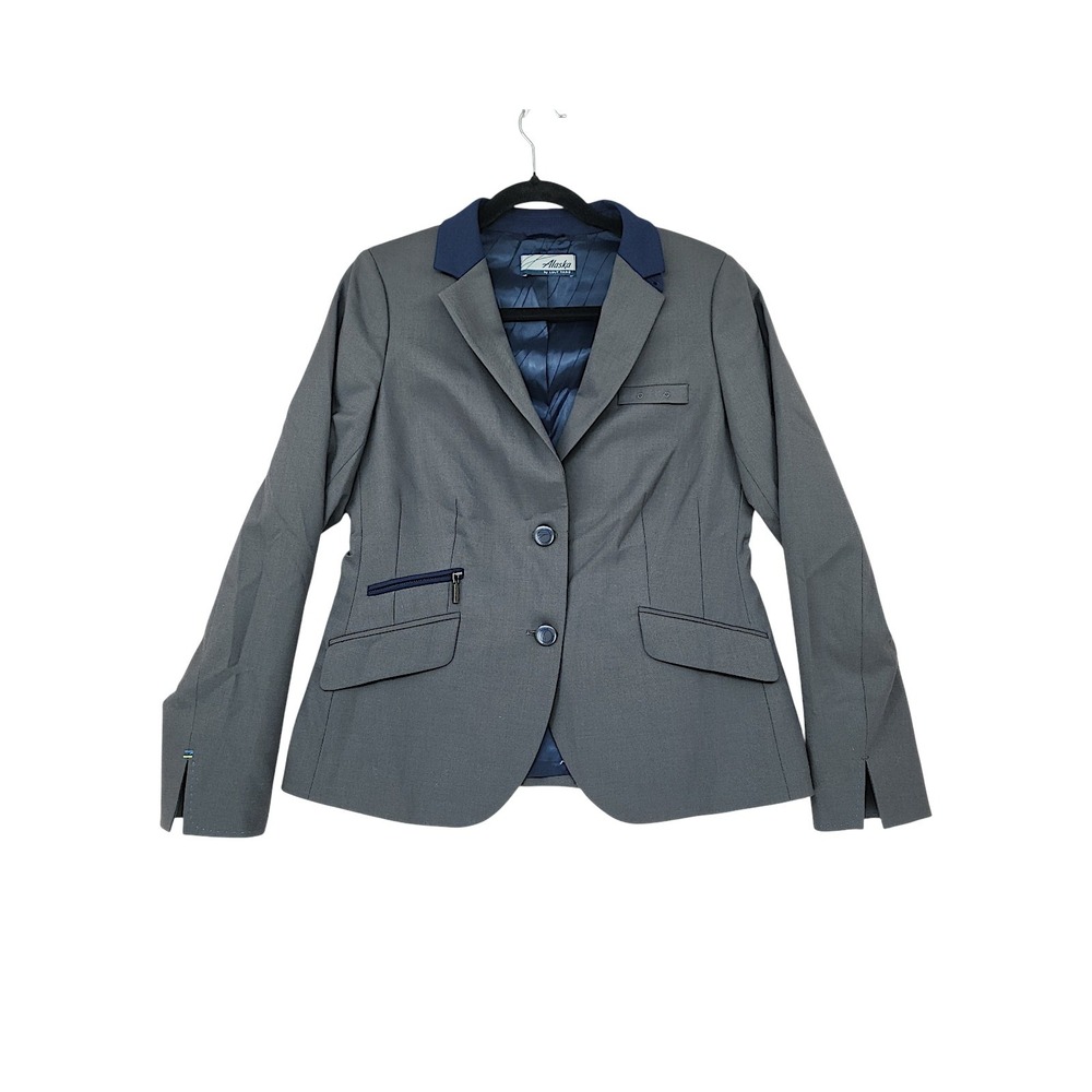 Alaska Airlines Luly Yang Blazer 6 Wom Gray Wool Uniform Jacket Workwear NEW